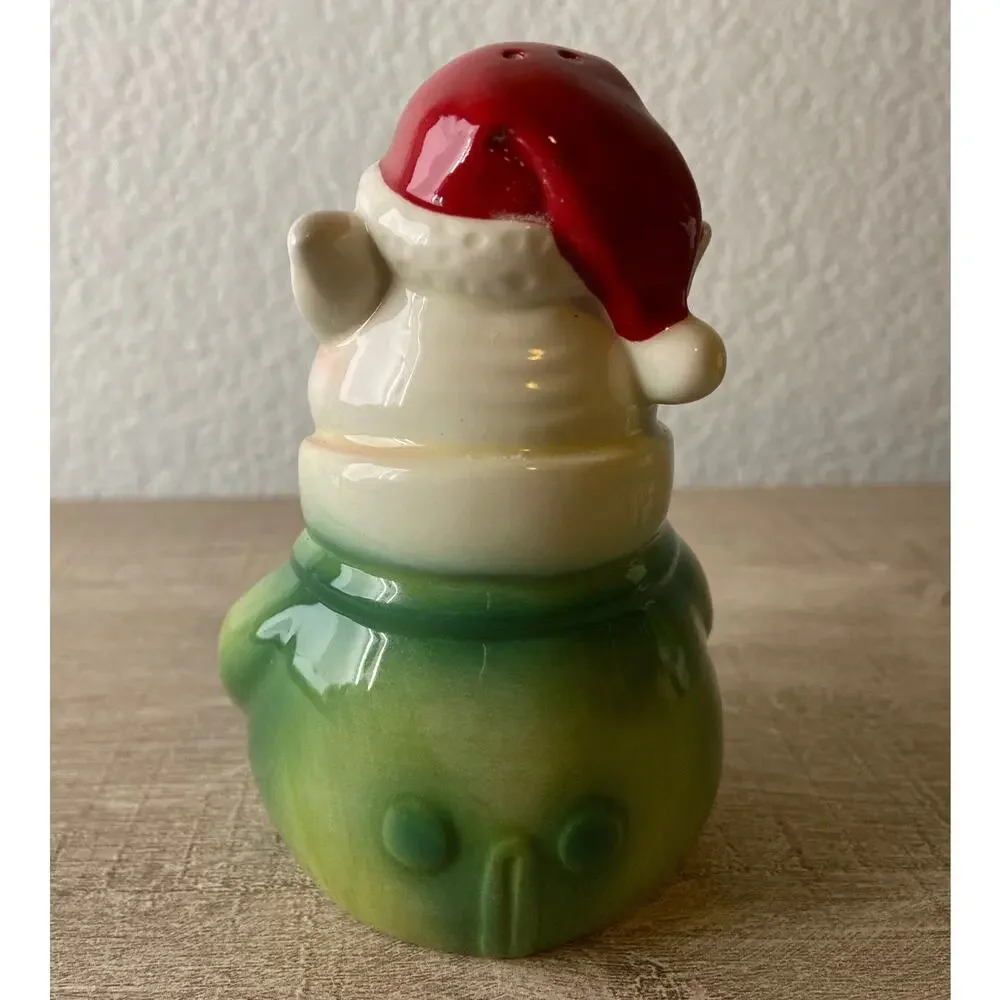 Vintage Salt Pepper Shakers Warthog Santa Claus Hat Christmas